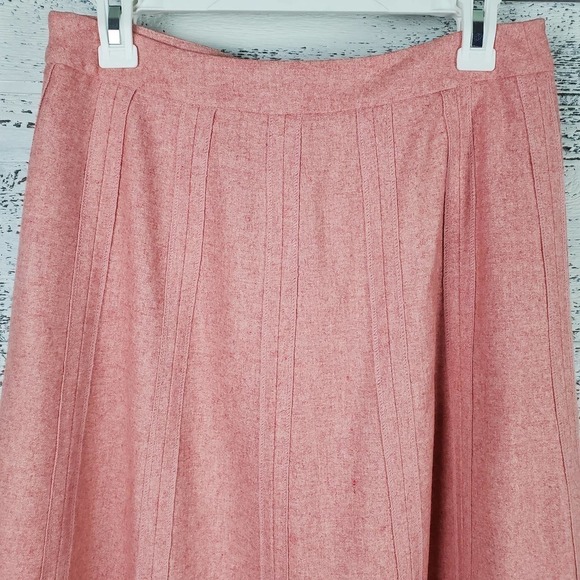 Merona Women Midi Wool Blend A-Line Pink Skirt Sz 4 Quiet Luxury Light Academia - Picture 2 of 8